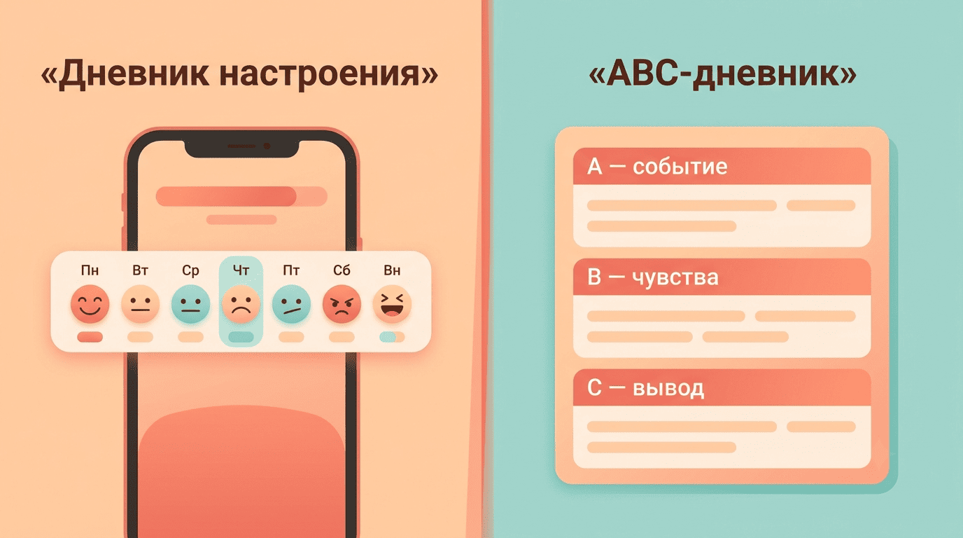 Сравнение форматов: дневник настроения и ABC-дневник