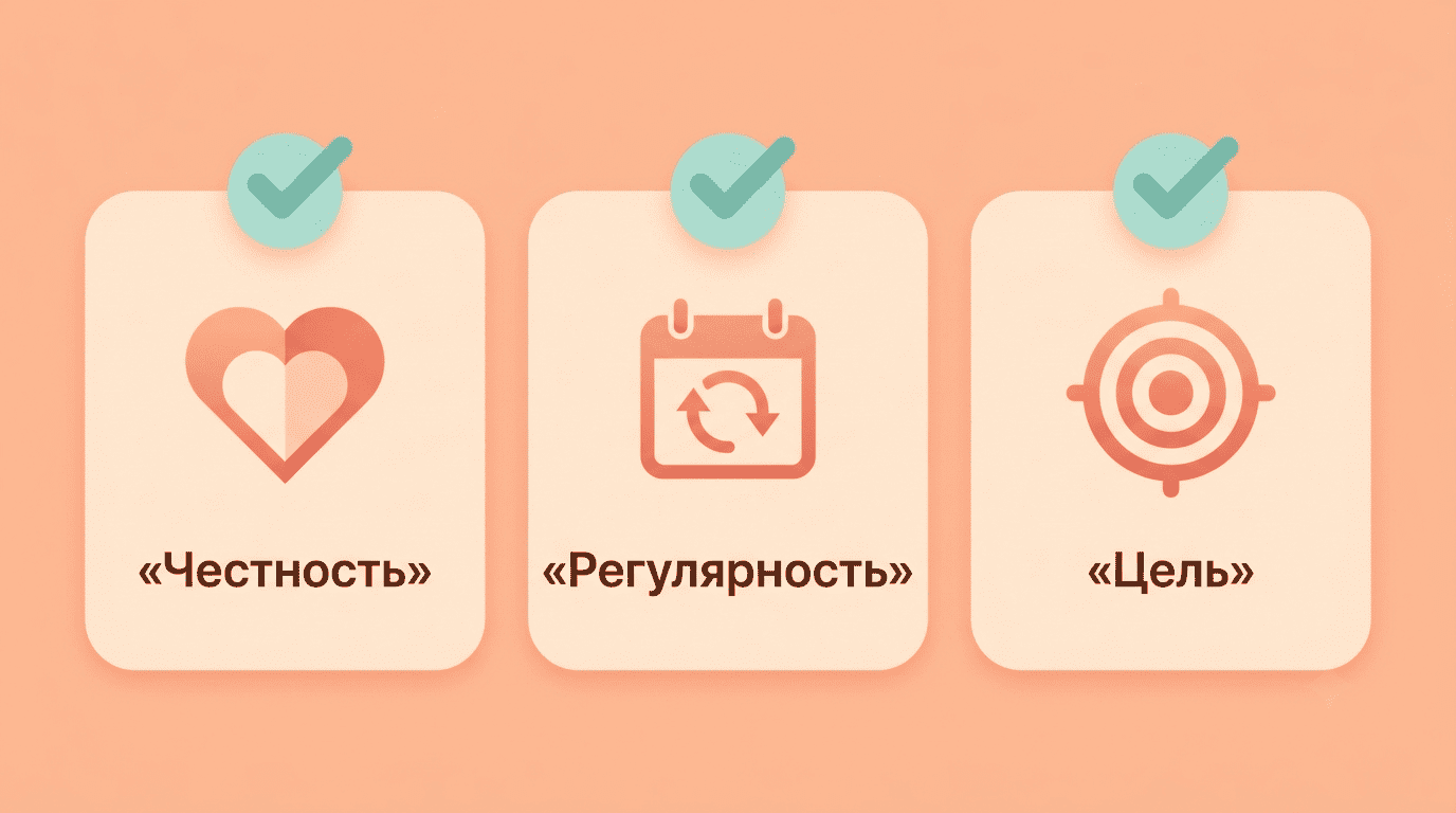 Три принципа ведения дневника эмоций: честность, регулярность, цель