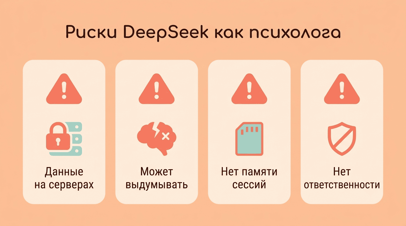 Чеклист рисков использования DeepSeek как психолога