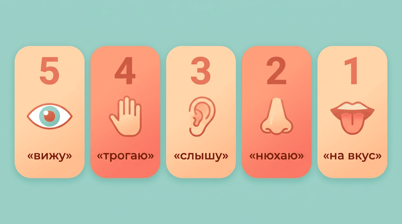 Техника заземления 5-4-3-2-1 по пяти органам чувств