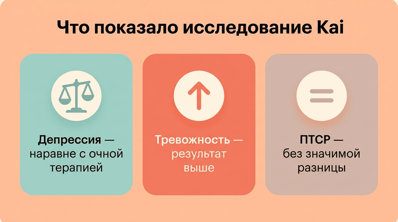 Результаты исследования Kai по депрессии, тревожности и ПТСР