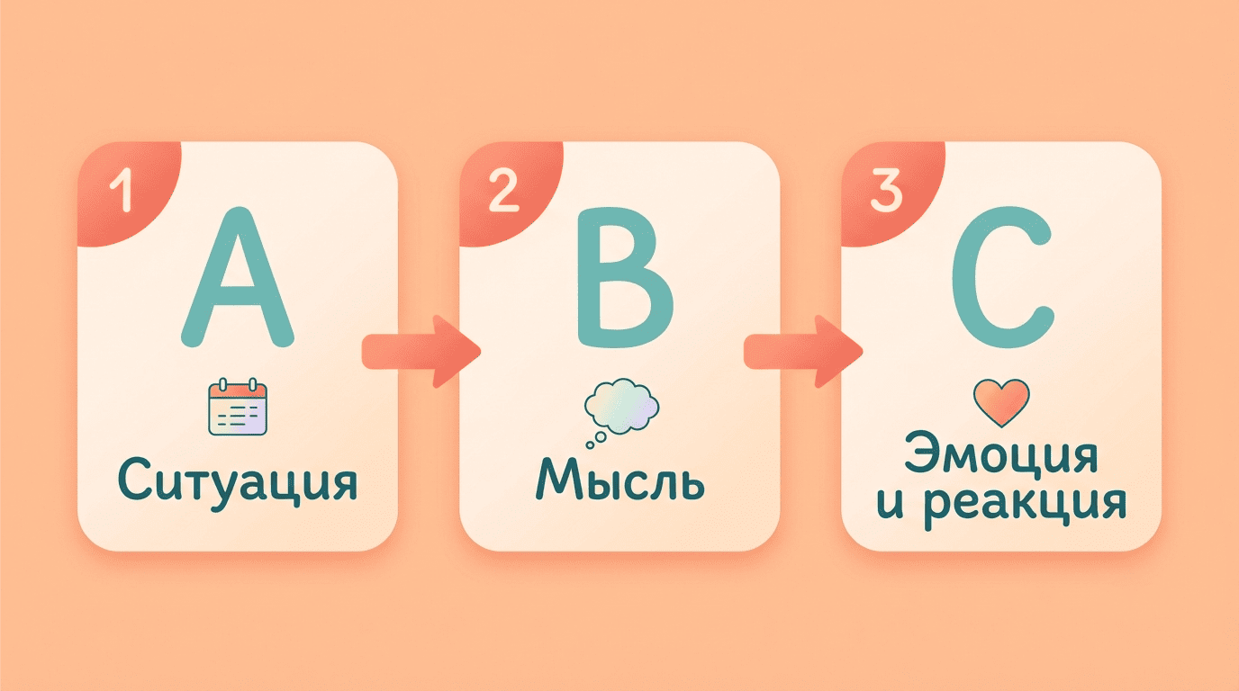 Модель ABC: ситуация, мысль, эмоция и реакция