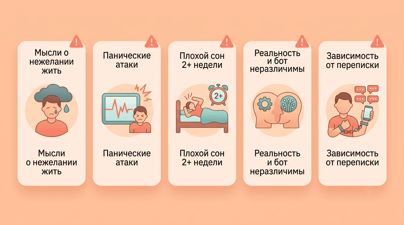 Пять тревожных сигналов, при которых нужен живой специалист, а не нейросеть