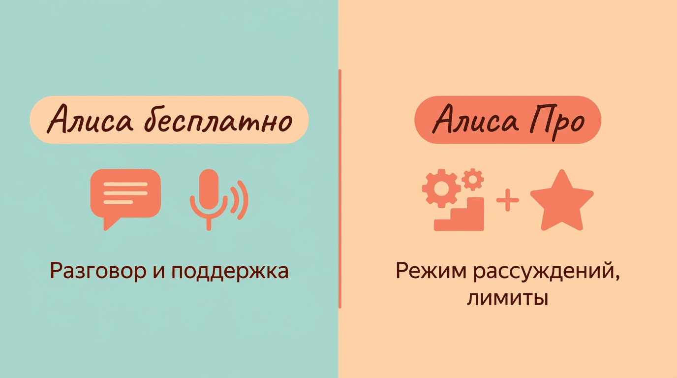 Сравнение бесплатной Алисы и подписки Алиса Про