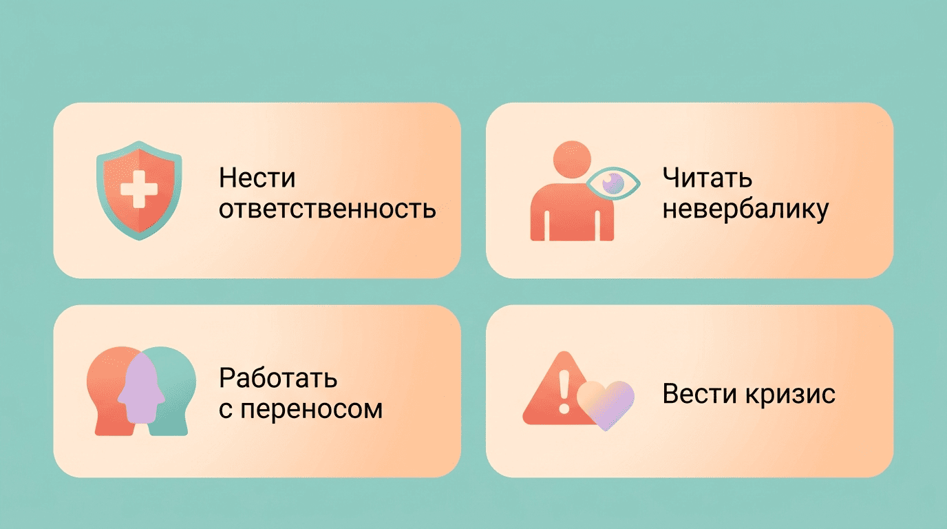 Чеклист из четырёх вещей, которые ИИ-психолог делать не может